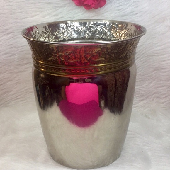 Veratex Jewelry Gold/Silver Wastebasket - Picture 1 of 6